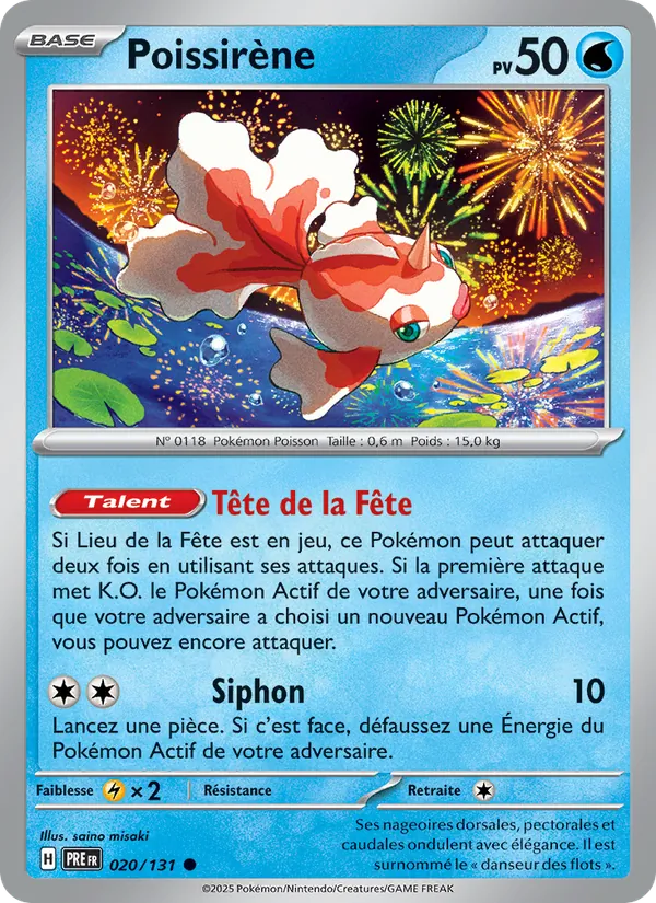 Carte Pokémon Poissirène de l'extension Évolutions Prismatiques