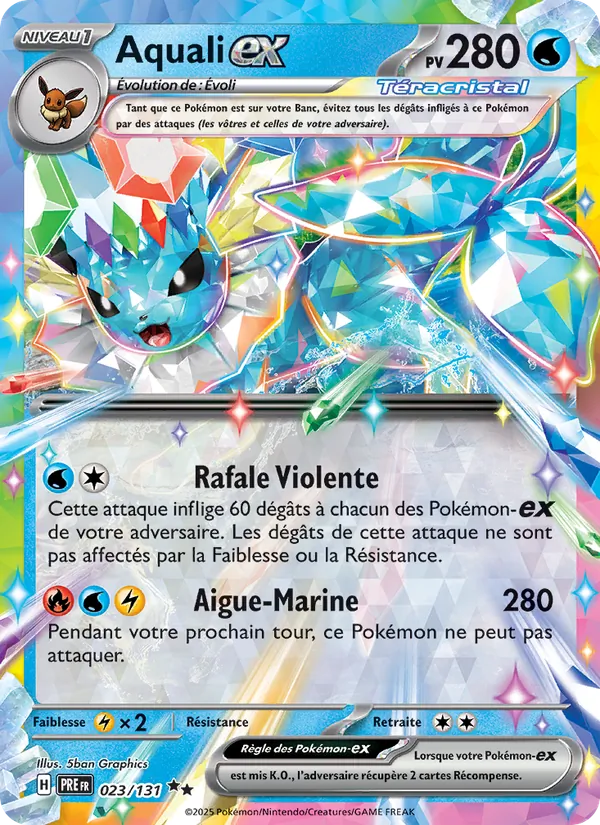 Carte Pokémon Aquali-ex de l'extension Évolutions Prismatiques