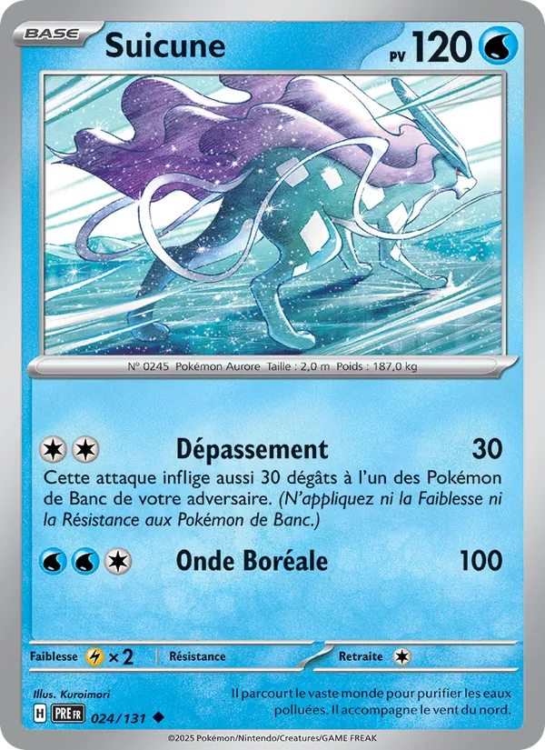 Carte Pokémon Suicune de l'extension Évolutions Prismatiques