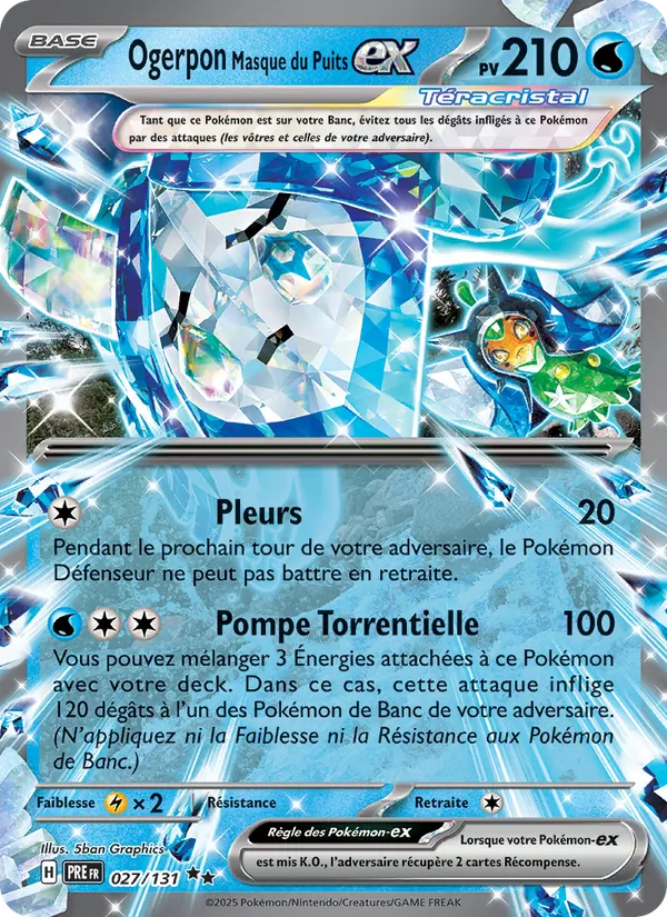 Carte Pokémon Ogerpon Masque du Puits-ex de l'extension Évolutions Prismatiques