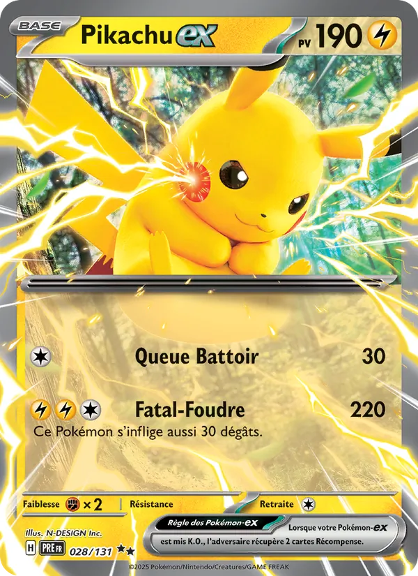 Carte Pokémon Pikachu-ex de l'extension Évolutions Prismatiques