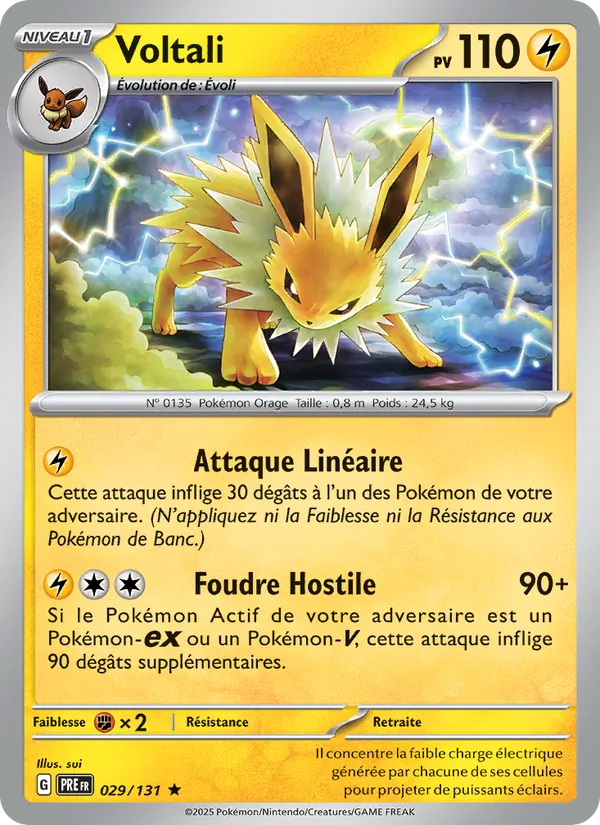 Carte Pokémon Voltali de l'extension Évolutions Prismatiques