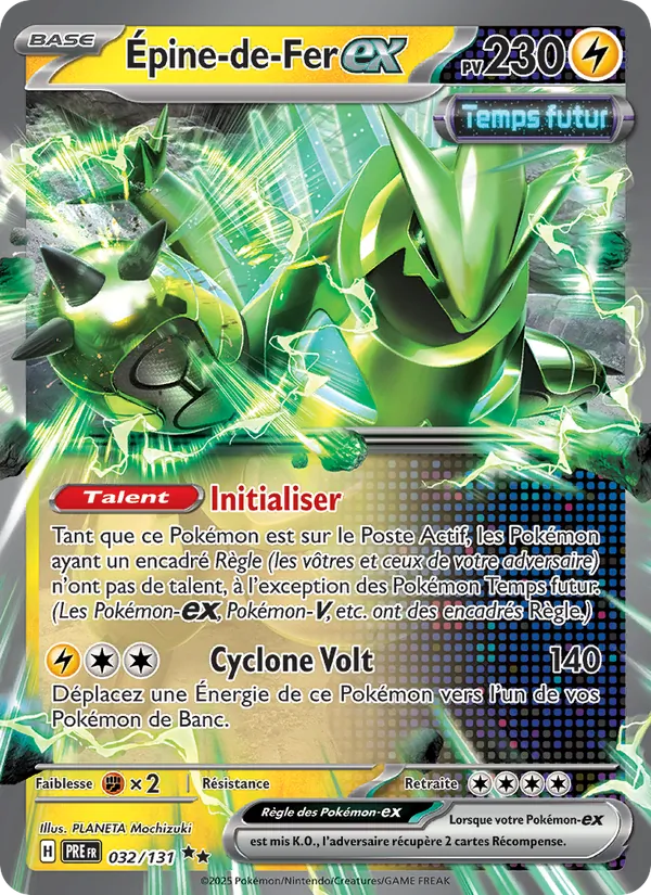 Carte Pokémon Épine-de-Fer-ex de l'extension Évolutions Prismatiques