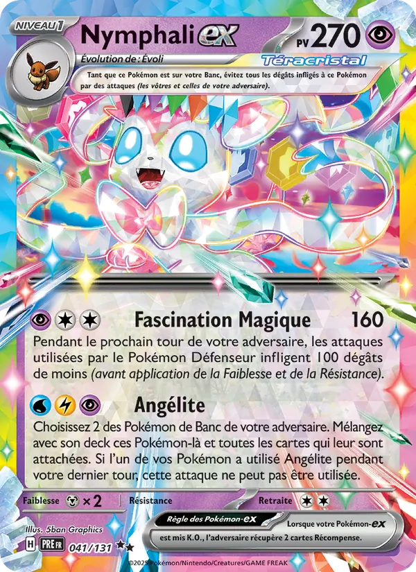Carte Pokémon Nymphali-ex de l'extension Évolutions Prismatiques