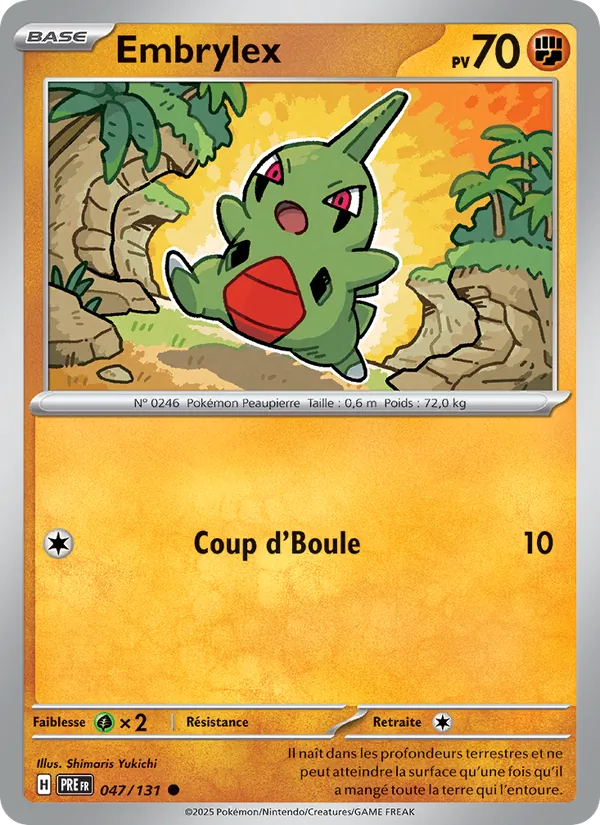 Carte Pokémon Embrylex de l'extension Évolutions Prismatiques