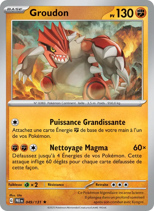 Carte Pokémon Groudon de l'extension Évolutions Prismatiques