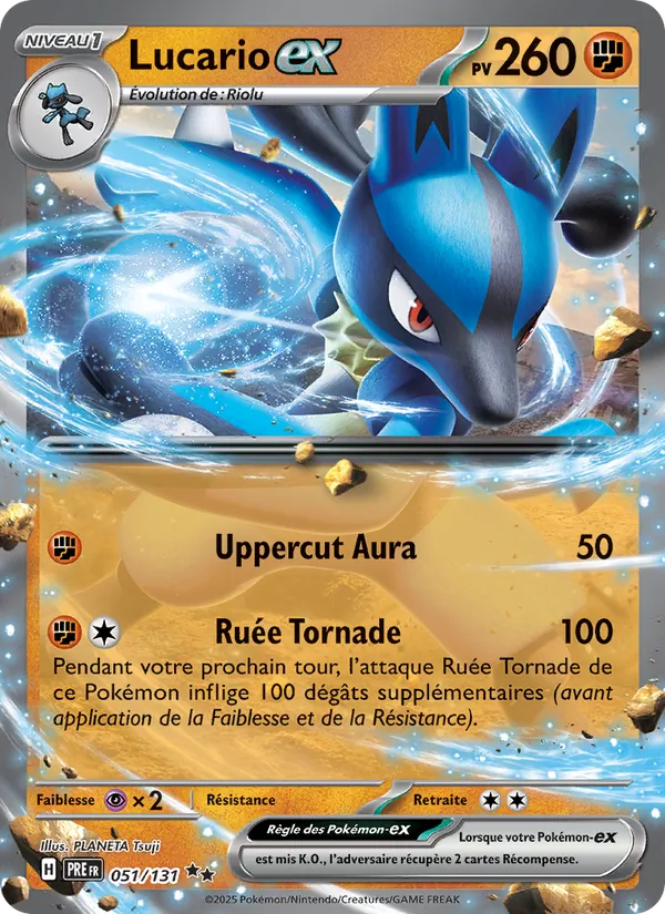 Carte Pokémon Lucario-ex de l'extension Évolutions Prismatiques