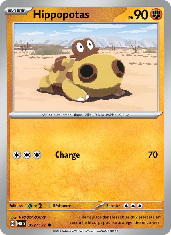 Carte Pokémon Hippopotas de l'extension Évolutions Prismatiques