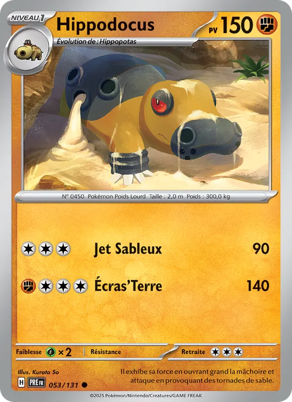 Carte Pokémon Hippodocus de l'extension Évolutions Prismatiques