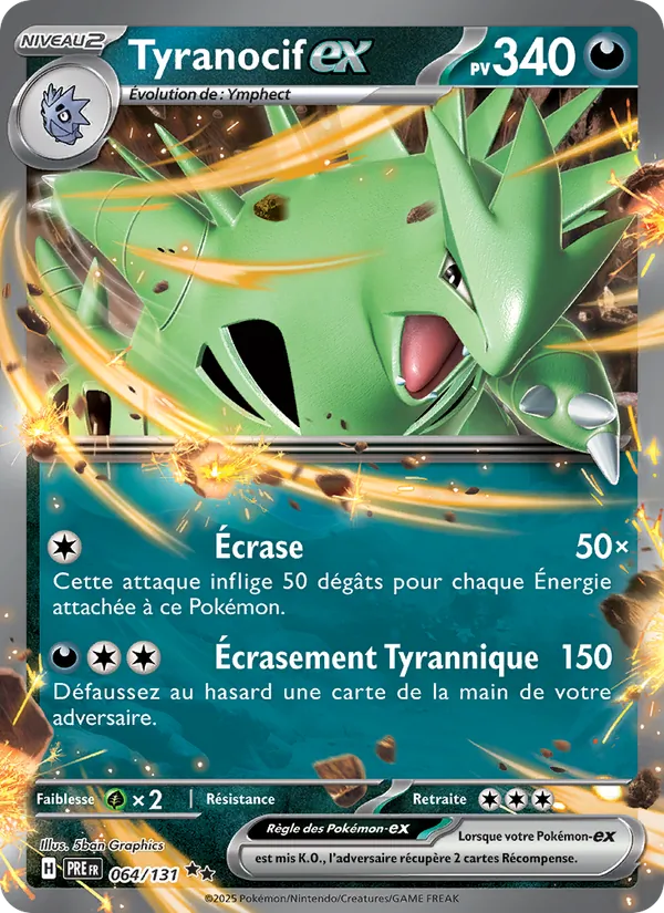 Carte Pokémon Tyranocif-ex de l'extension Évolutions Prismatiques