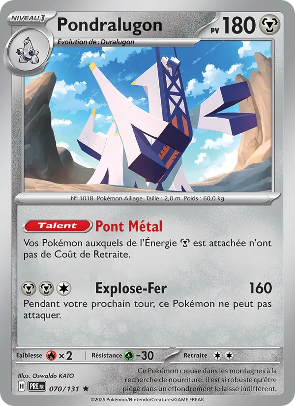 Carte Pokémon Pondralugon de l'extension Évolutions Prismatiques