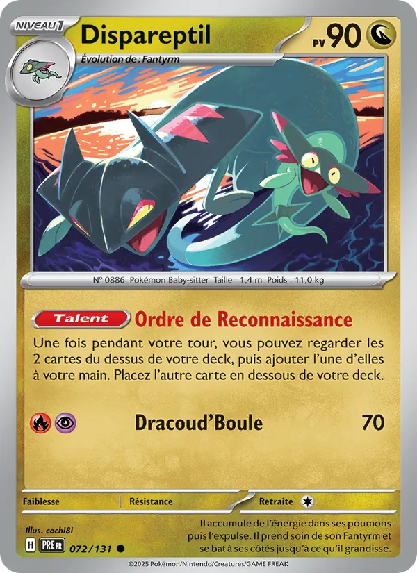 Carte Pokémon Dispareptil de l'extension Évolutions Prismatiques