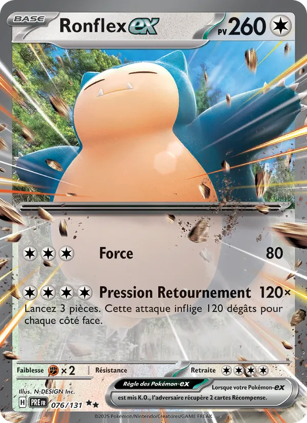 Carte Pokémon Ronflex-ex de l'extension Évolutions Prismatiques
