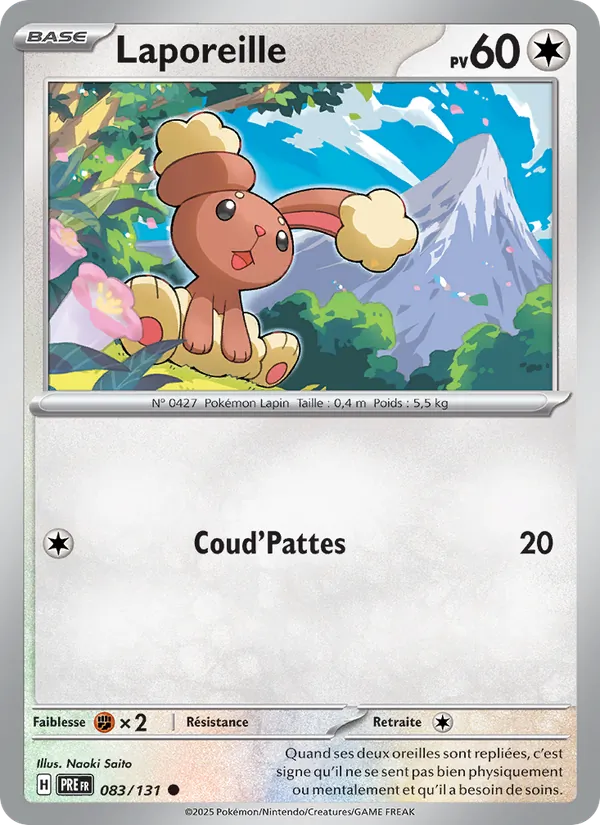 Carte Pokémon Laporeille de l'extension Évolutions Prismatiques