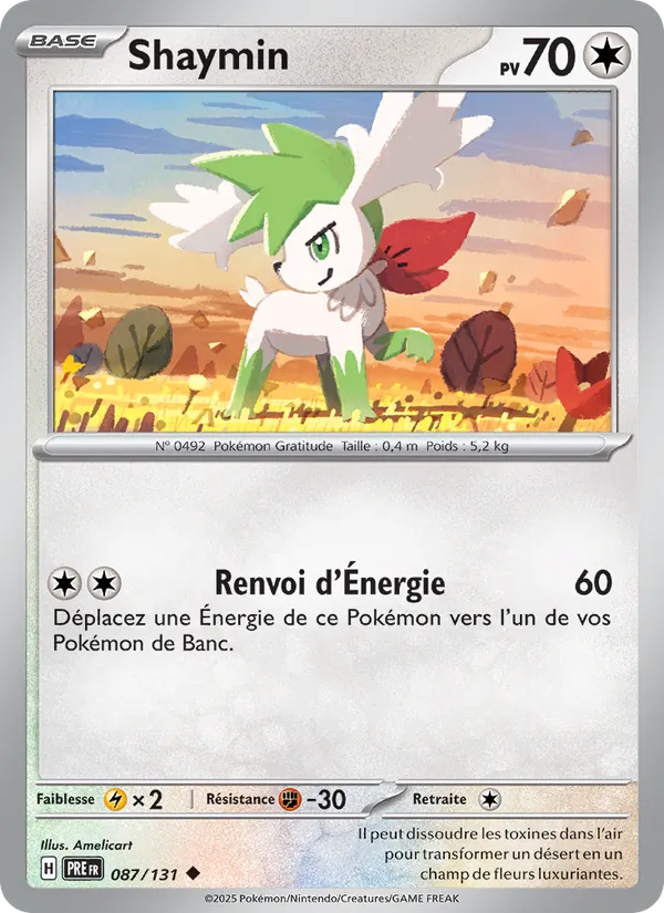Carte Pokémon Shaymin de l'extension Évolutions Prismatiques