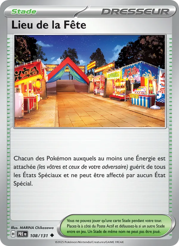Carte Pokémon Lieu de la Fête de l'extension Évolutions Prismatiques