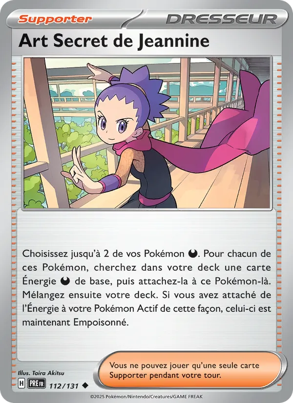Carte Pokémon Art Secret de Jeannine de l'extension Évolutions Prismatiques