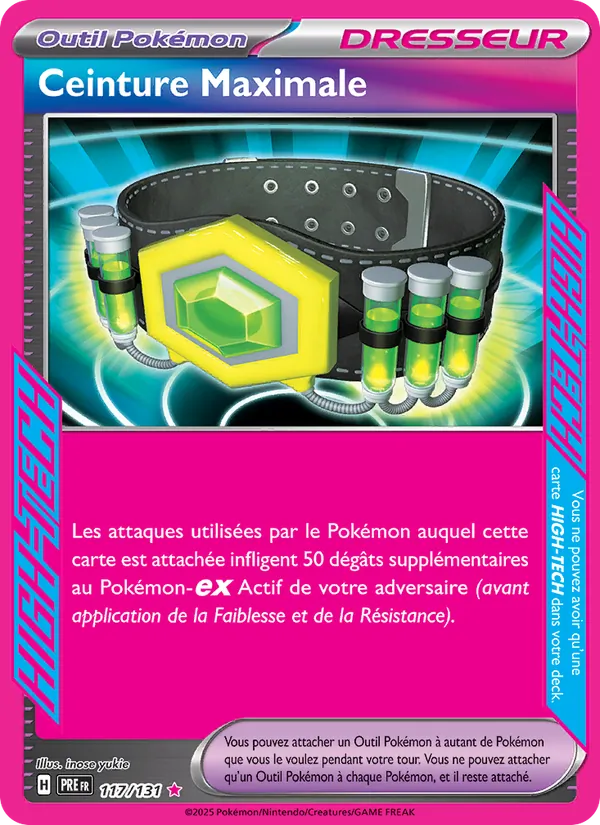 Carte Pokémon Ceinture Maximale de l'extension Évolutions Prismatiques