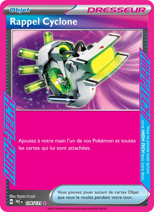 Carte Pokémon Rappel Cyclone de l'extension Évolutions Prismatiques