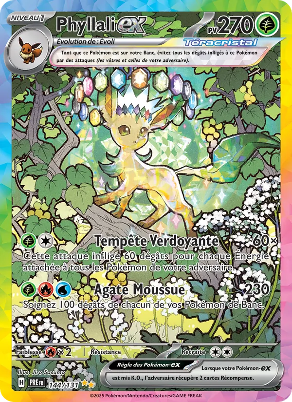 Carte Pokémon Phyllali-ex de l'extension Évolutions Prismatiques