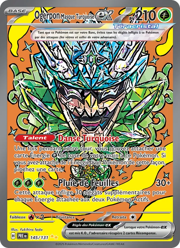 Carte Pokémon Ogerpon Masque Turquoise-ex de l'extension Évolutions Prismatiques