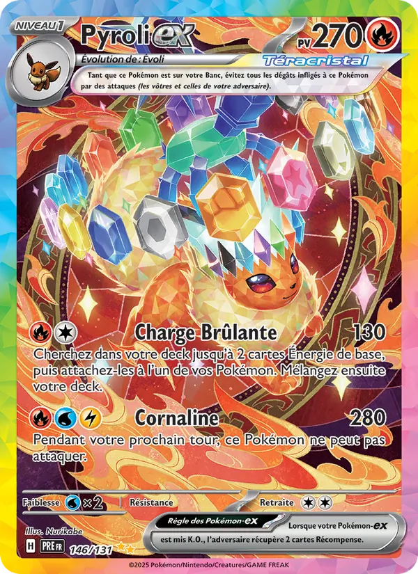 Carte Pokémon Pyroli-ex de l'extension Évolutions Prismatiques