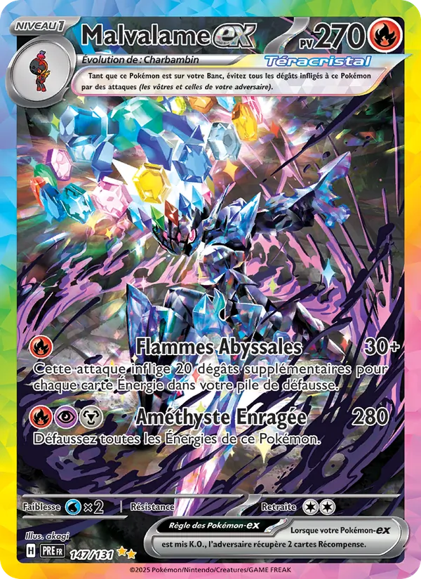 Carte Pokémon Malvalame-ex de l'extension Évolutions Prismatiques