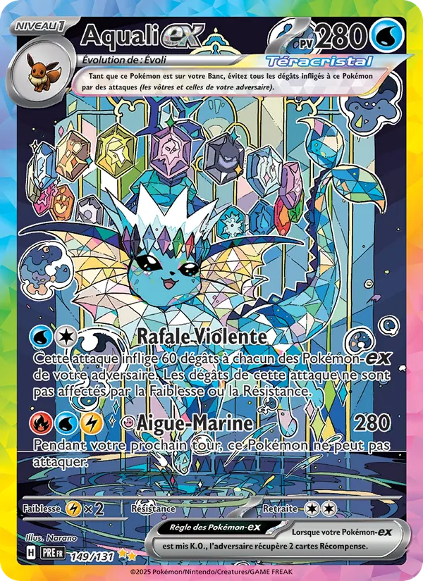 Carte Pokémon Aquali-ex de l'extension Évolutions Prismatiques