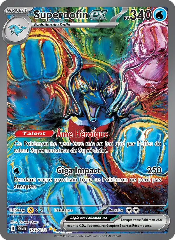 Carte Pokémon Superdofin-ex de l'extension Évolutions Prismatiques