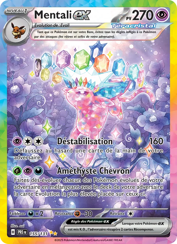 Carte Pokémon Mentali-ex de l'extension Évolutions Prismatiques