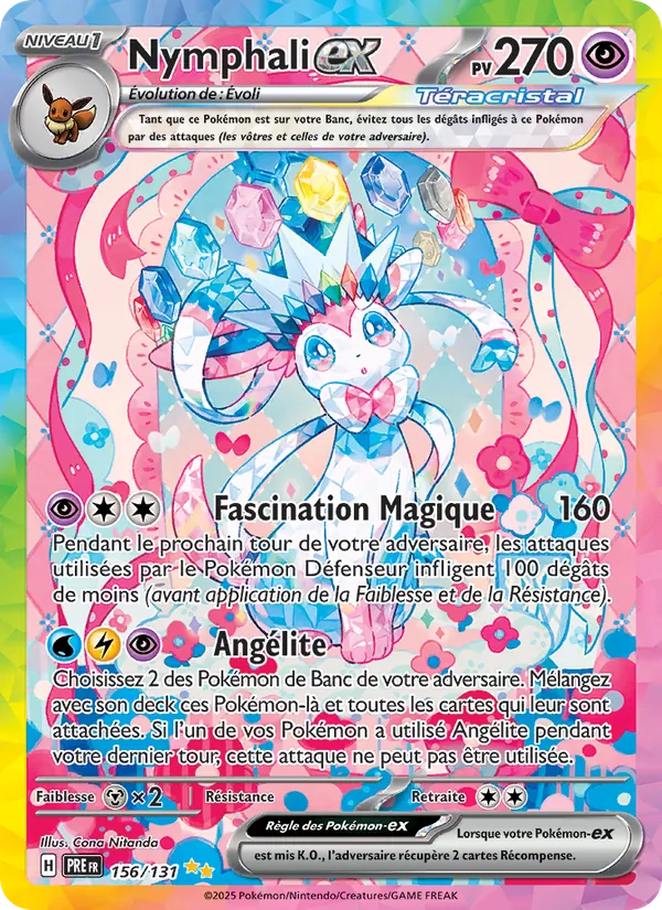 Carte Pokémon Nymphali-ex de l'extension Évolutions Prismatiques
