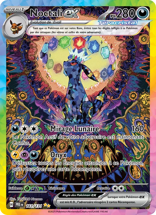 Carte Pokémon Noctali-ex de l'extension Évolutions Prismatiques
