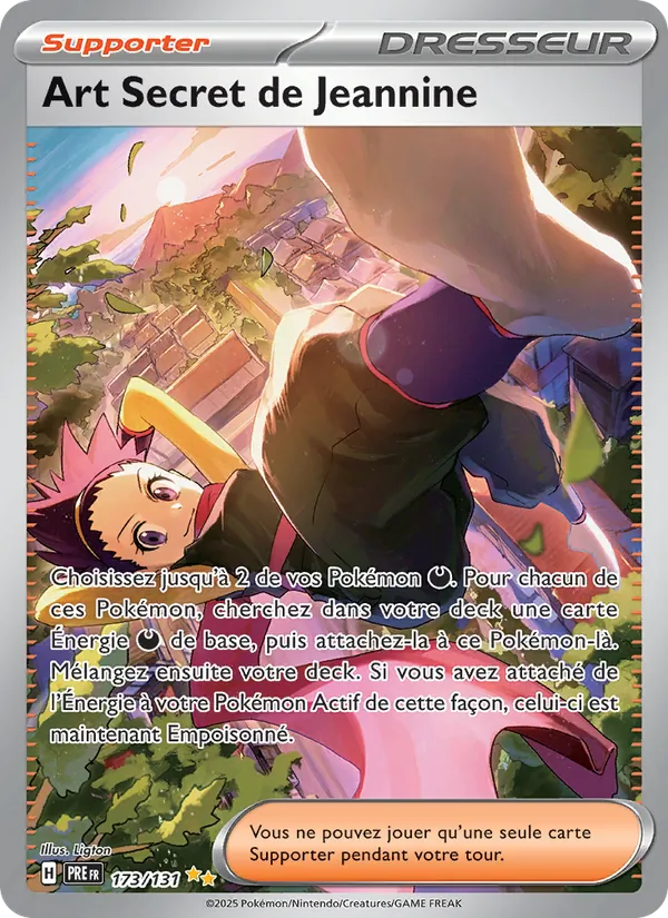 Carte Pokémon Art Secret de Jeannine de l'extension Évolutions Prismatiques