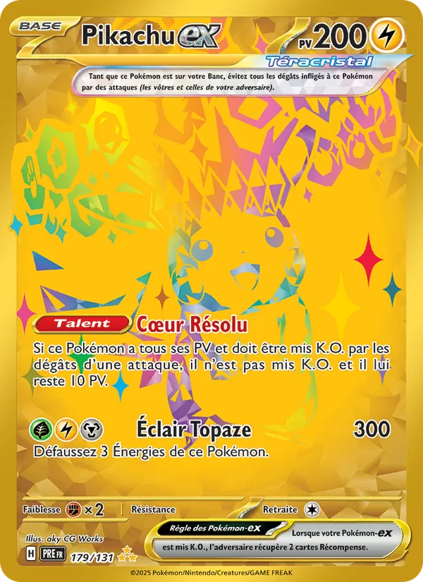 Carte Pokémon Pikachu-ex de l'extension Évolutions Prismatiques