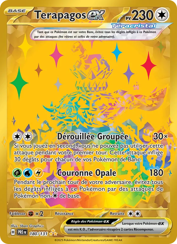 Carte Pokémon Terapagos-ex de l'extension Évolutions Prismatiques