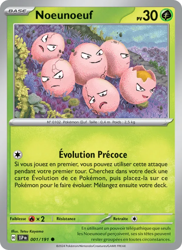 Carte Pokémon Noeunoeuf de l'extension Étincelles Déferlantes