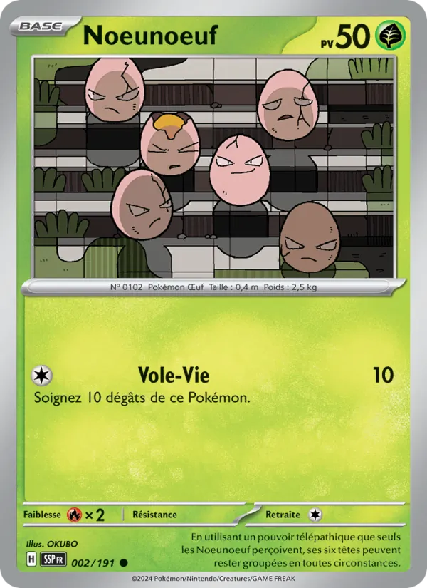 Carte Pokémon Noeunoeuf de l'extension Étincelles Déferlantes