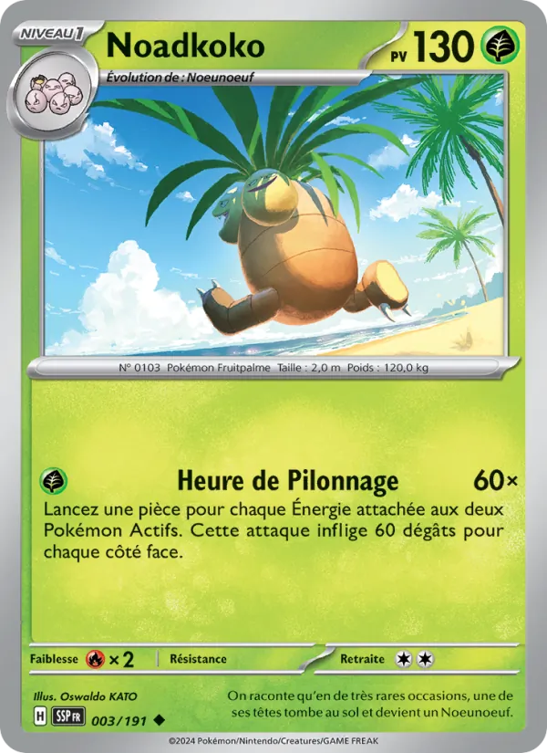 Carte Pokémon Noadkoko de l'extension Étincelles Déferlantes