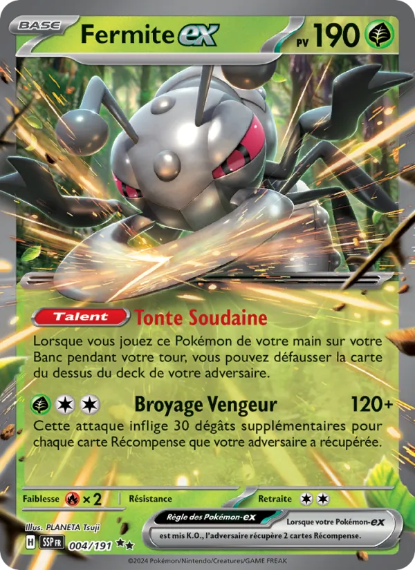 Carte Pokémon Fermite-ex de l'extension Étincelles Déferlantes