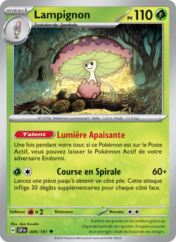 Carte Pokémon Lampignon de l'extension Étincelles Déferlantes