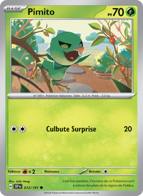 Carte Pokémon Pimito de l'extension Étincelles Déferlantes
