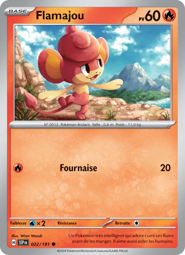 Carte Pokémon Flamajou de l'extension Étincelles Déferlantes