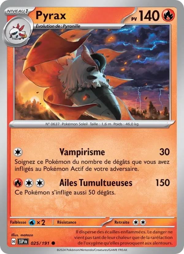 Carte Pokémon Pyrax de l'extension Étincelles Déferlantes