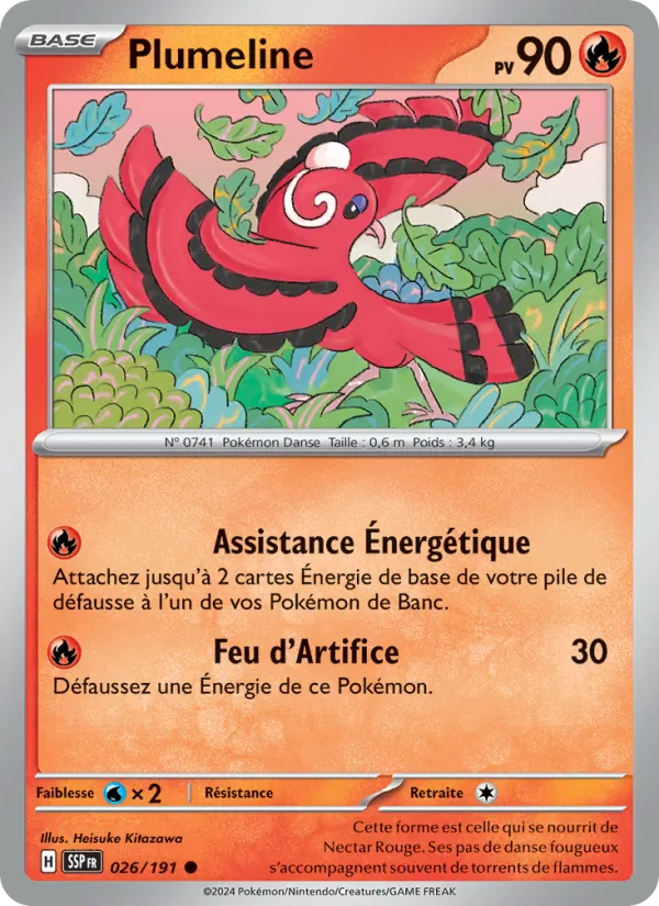 Carte Pokémon Plumeline de l'extension Étincelles Déferlantes