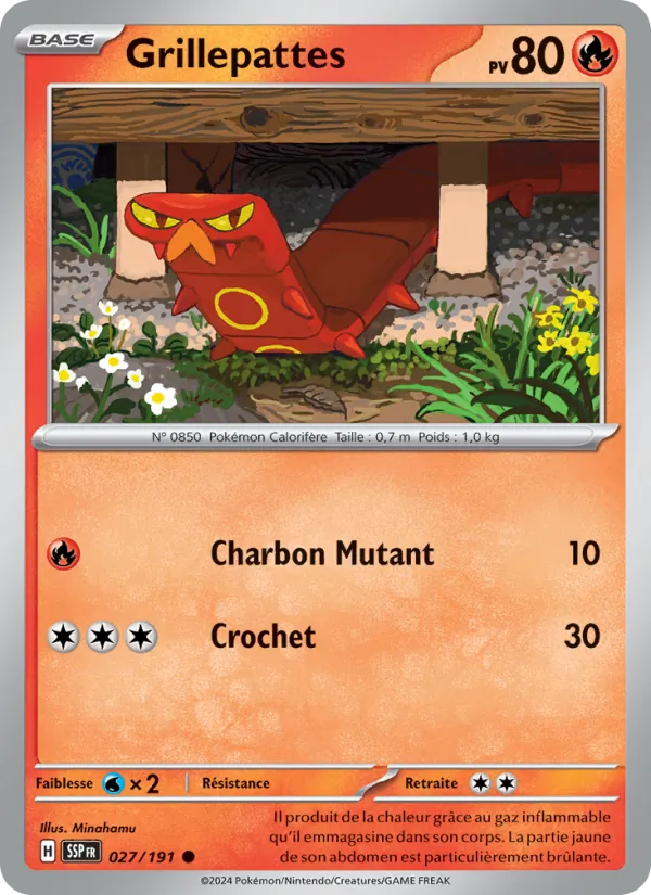 Carte Pokémon Grillepattes de l'extension Étincelles Déferlantes