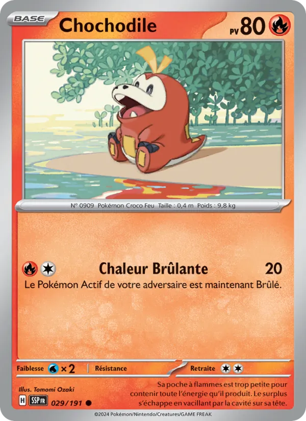 Carte Pokémon Chochodile de l'extension Étincelles Déferlantes