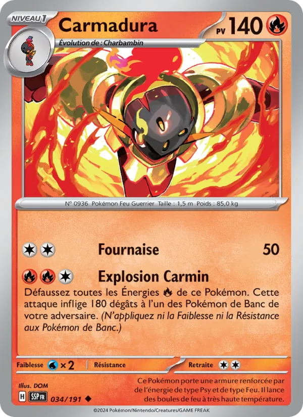 Carte Pokémon Carmadura de l'extension Étincelles Déferlantes