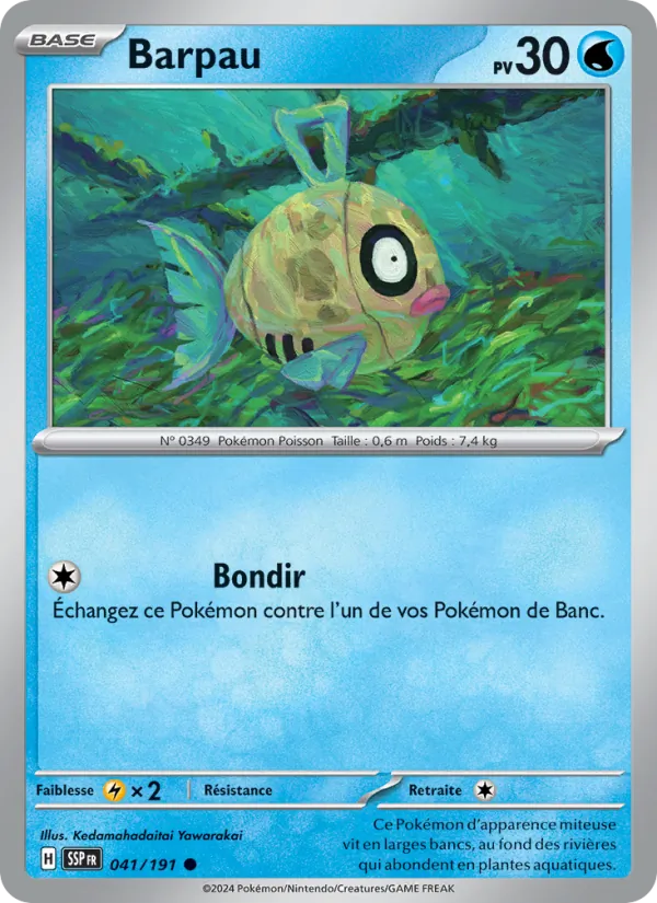 Carte Pokémon Barpau de l'extension Étincelles Déferlantes