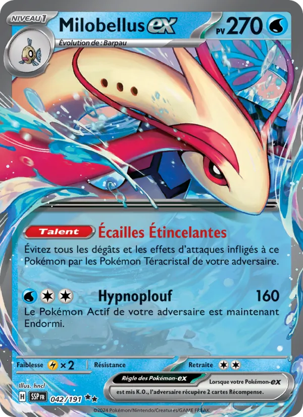 Carte Pokémon Milobellus-ex de l'extension Étincelles Déferlantes