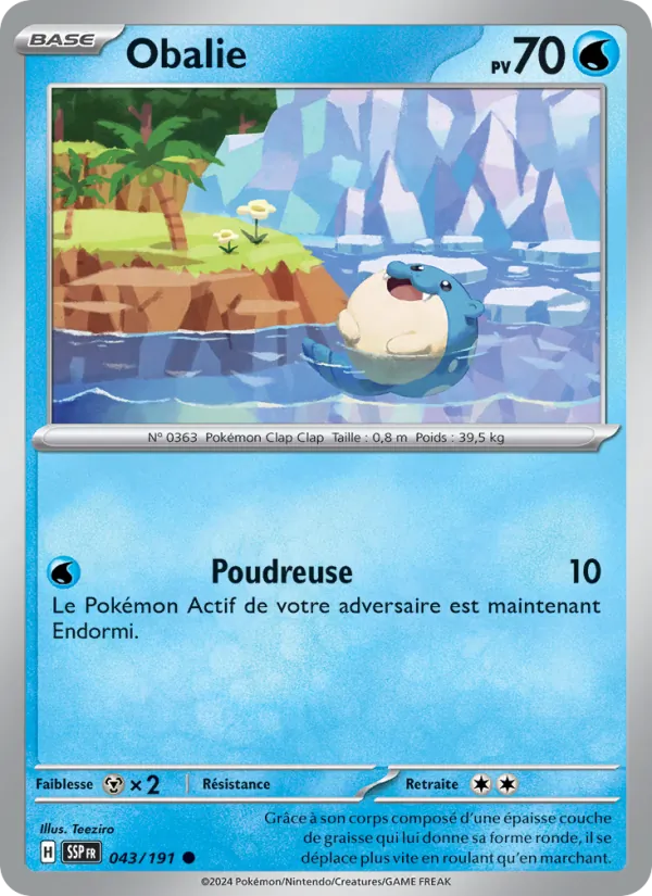 Carte Pokémon Obalie de l'extension Étincelles Déferlantes